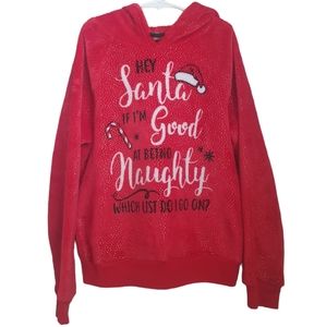 Cold Crush Kids Red Christmas Pullover Hoodie Sz 10-12